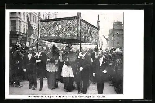 AK Wien, Eucharistische Prozession 1912, Päpstlicher Legat van Rossum