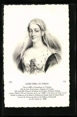 AK Agnès Sorel ou Soreau, Maîtresse de Charles VII