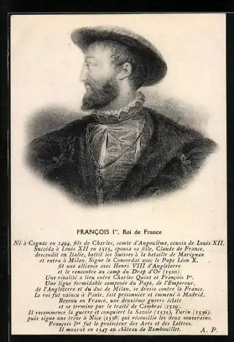 Künstler-AK Portrait Francois I, Roi de France