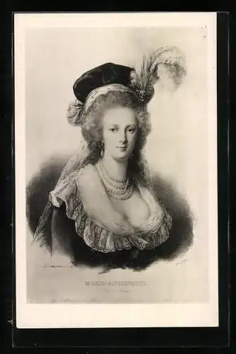 Künstler-AK Portrait vom Marie-Antoinette