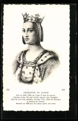 AK Charlotte de Savoie, Femme de Louis XI