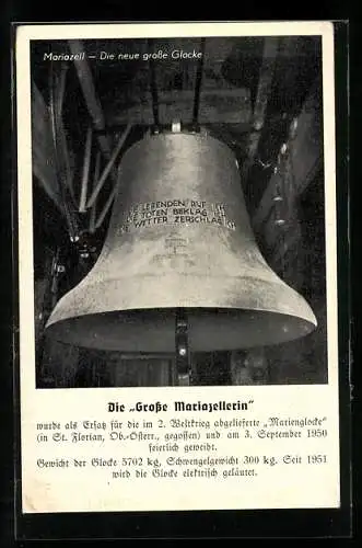 AK Mariazell, Neue Glocke Grosse Mariazellerin