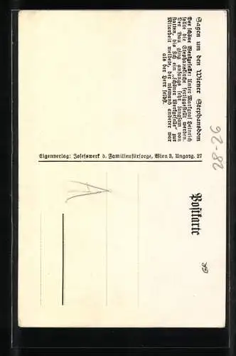 Künstler-AK Wien, Sagen um den Wiener Stephansdom, Der schöne Werkgesell