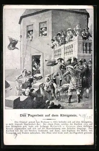 AK Das Pagenbett auf dem Königstein, Sage