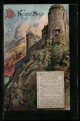 AK Hirschberg, Die Kynast-Sage, Auf der Burg in grauer Zeit..., Burg-Kynast