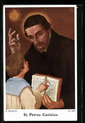 AK St. Petrus Canisius zeigt einem Kind die Bibel