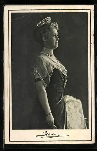 AK Grossherzogin von Baden, Hilda von Nassau mit Krone