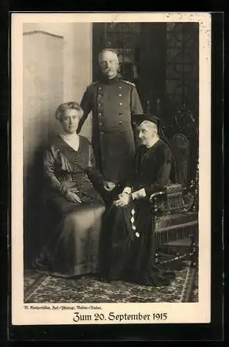 AK Grossherzogsfamilie von Baden, zum 20. September 1915, Badischer Opfertag
