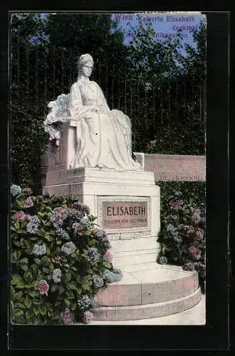 AK Wien, Kaiserin Elisabeth-Denkmal im Volksgarten, Kaiserin Elisabeth (Sissi) von Österreich