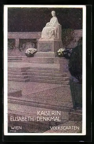 AK Kaiserin Elisabeth-Denkmal im Volksgarten Wien