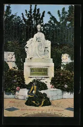 AK Wien, K. K. Volksgarten, Kaiserin Elisabeth (Sissi) von Österreich-Denkmal