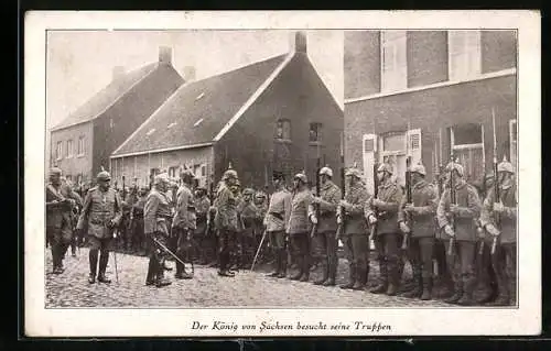 AK König von Sachsen besucht seine Truppen