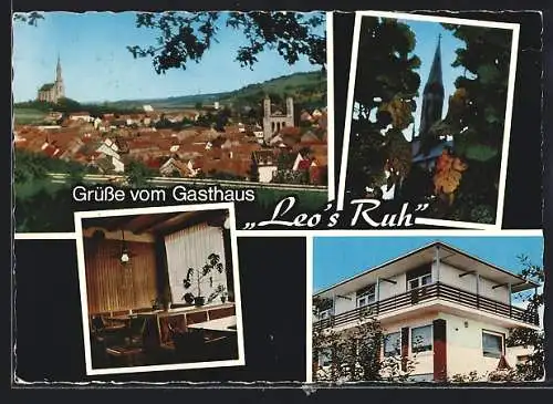 AK Waldböckelheim, Gasthaus Leo's Ruh und Ortsansicht