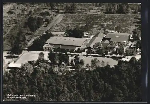 AK Budenheim /Rhein, Raitschule Am Lenneberg aus der Vogelschau