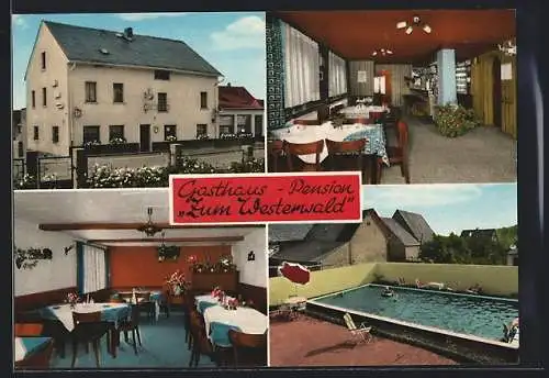 AK Görgeshausen /Westerwald, Gasthaus-Pension Zum Westerwald, Innenansichten