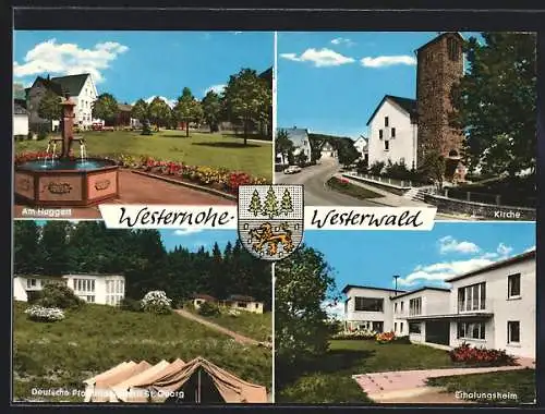 AK Westernohe /Westerwald, Erholungsheim, Deutsche Pfadfinderschaft St. Georg, Kirche