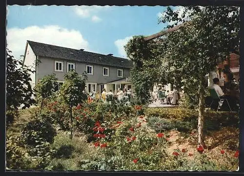 AK Montabaur, Autobahn-Rasthaus am Zubringer mit Gartenlokal