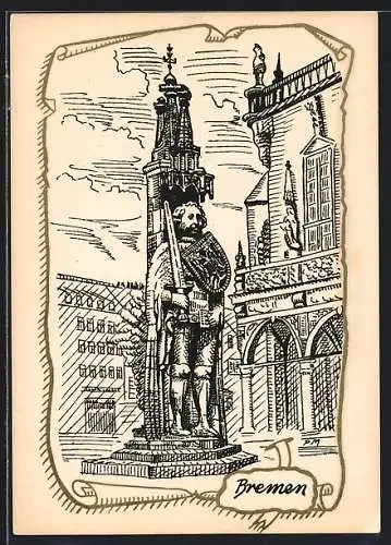 Künstler-AK Bremen, Am Roland