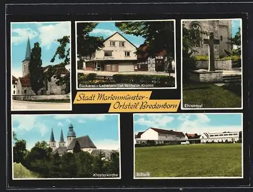 AK Marienmünster-Bredenborn, Bäckerei und Lebensmittel Wilhelm Krome, Schule