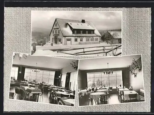 AK Torfhaus i. Harz, Blick auf das verschneite Hotel Das Torfhaus