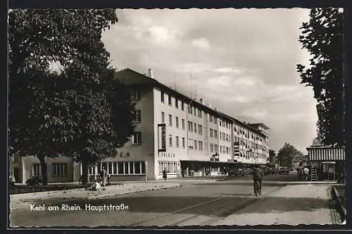 AK Kehl am Rhein, Hauptstrasse mit Falken-Geschäftshaus