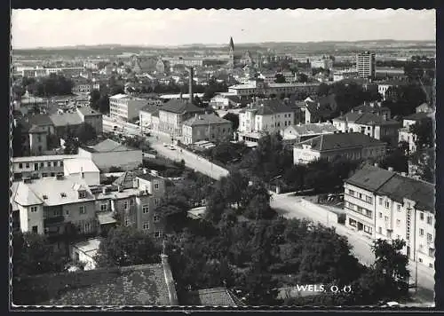 AK Wels /O.-Ö., Teilansicht mit Strassenpartie