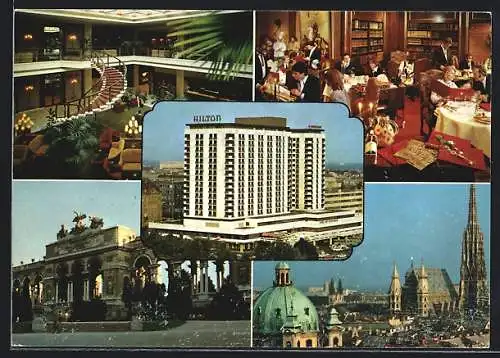 AK Wien, Hotel Hilton am Stadtpark, Innenansichten