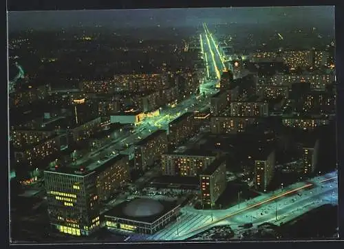 AK Berlin, Blick vom Fernsehturm (Karl-Marx-Allee)