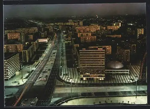 AK Berlin, Blick vom Interhotel Stadt Berlin in die Karl-Marx-Allee