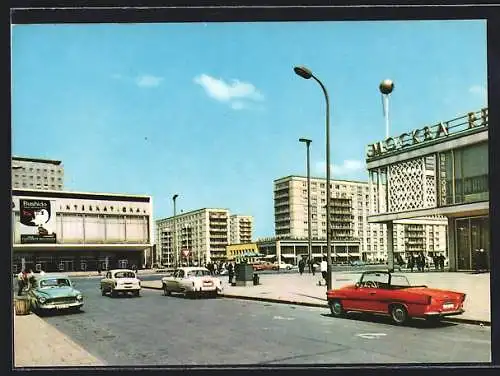 AK Berlin, moderne Architektur, Karl-Marx-Allee, Haus International