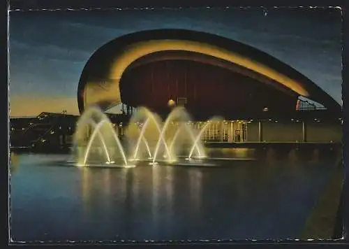 AK Berlin, Die Kongrasshalle bei Nacht