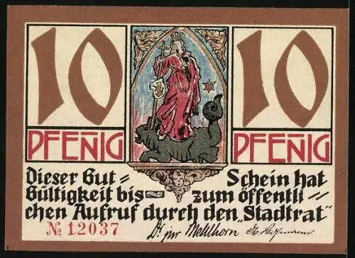 Notgeld Kahla /Thür. 1921, 10 Pfennig, Das Jenaische Tor