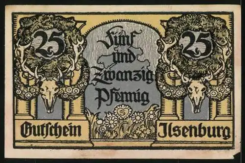 Notgeld Ilsenburg 1921, 25 Pfennig, Blick in den Schlosshof