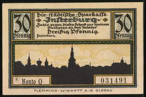 Notgeld Insterburg, 30 Pfennig, Der Burghof mit Peinturm 1336