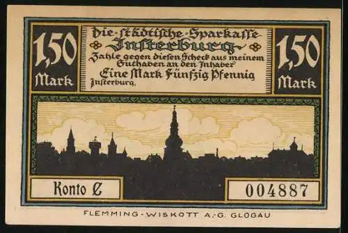 Notgeld Insterburg, 1,50 Mark, Das Alte Ordensschloss