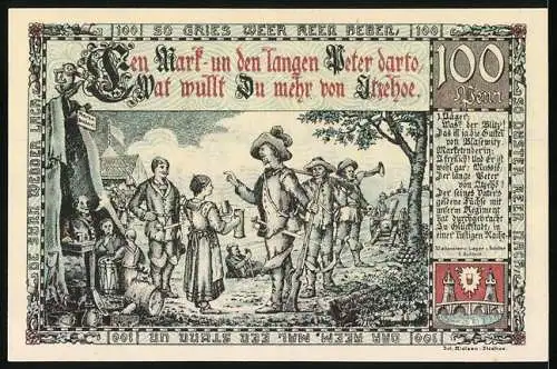 Notgeld Itzehoe 1920, 1 Mark, Soldaten im Camp