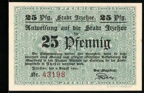Notgeld Itzehoe 1920, 25 Pfennig, Soldaten im Camp