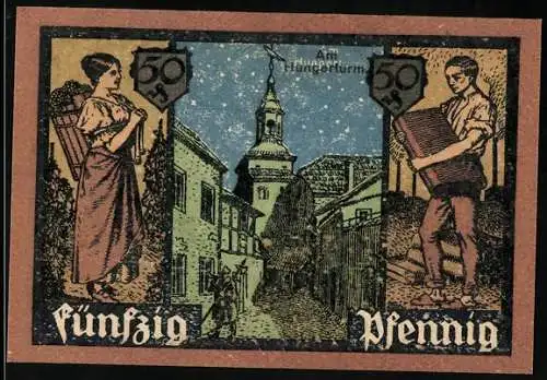 Notgeld Grünberg /Schl., 50 Pfennig, Am Hungerturn