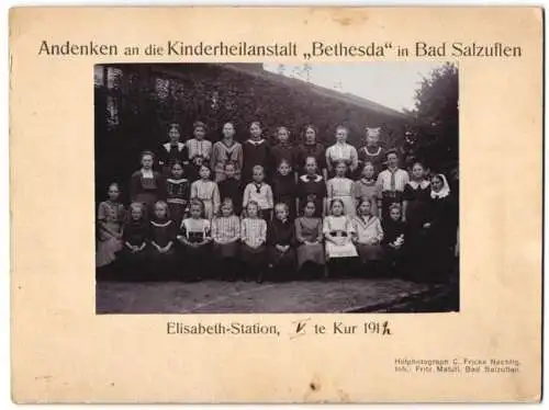 Fotografie C. Fricke Nachf., Bad Salzuflen, Ansicht Bad Salzuflen, Kinderheilanstalt Bethesda Mädchen der Elisabeth St