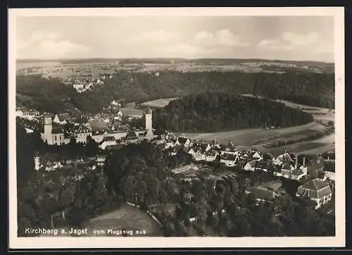 AK Kirchberg / Jagst, Gesamtansicht, Fliegeraufnahme