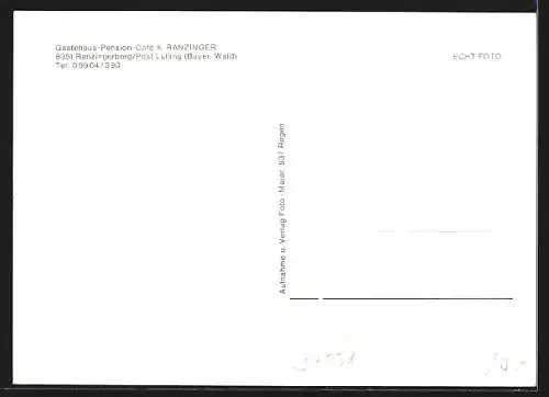 AK Ranzingerberg /Bayer. Wald, Gästehaus-Pension K. Ranzinger