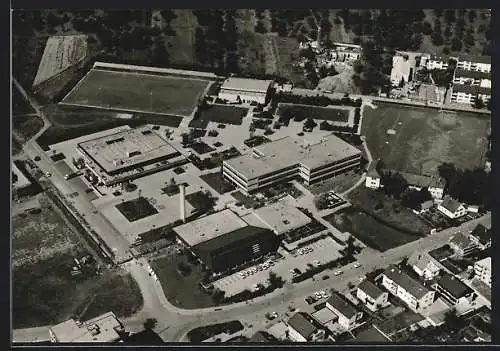 AK Nellingen / Fildern, Schul- und Sportzentrum vom Flugzeug aus