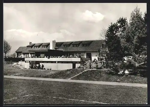 AK Esslingen / Neckar, Blick auf RSK-Sportplatz-Gaststätte v. Klaus Imhof