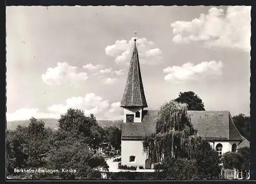 AK Berkheim /Esslingen, Ev. Kirche im Sonnenschein