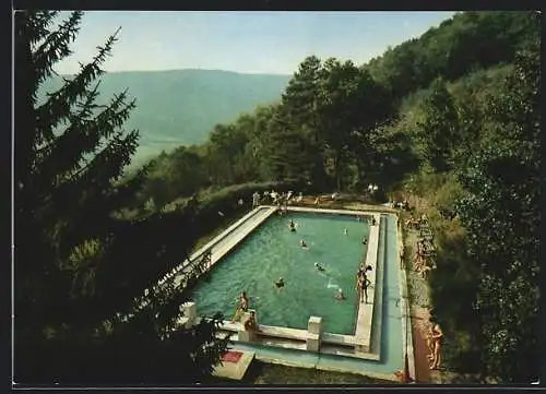 AK Hettigenbeuern /Buchen, Hotel-Pension Diedrich mit Freibad im Wald