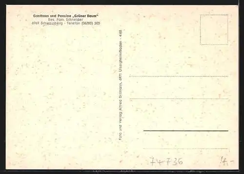 AK Schweinberg /Baden, Gasthaus u. Pension Grüner Baum, Bes. Fam. Schneider