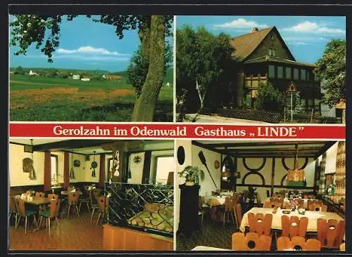 AK Gerolzahn /Odenwald, Gasthaus Linde, Bes. Familie Meidel