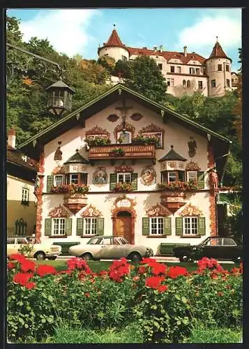 AK Neubeuern am Inn, Post mit Blick zum Schloss