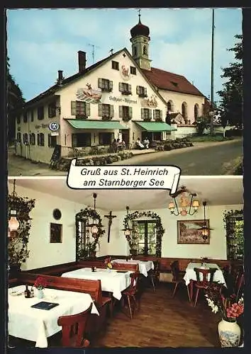 AK St. Heinrich / Starnbergersee, Gast zur Fischerrosl, Inh. Michael Bauer