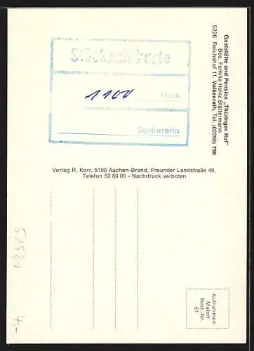 AK Volkenrath / Drespe, Gasthaus und Pension Thüringer Hof, Reichshof 11